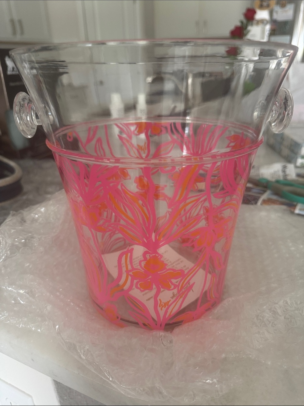 Lilly Pulitzer Bottle Chiller with Lovely Long Stems Design NWT